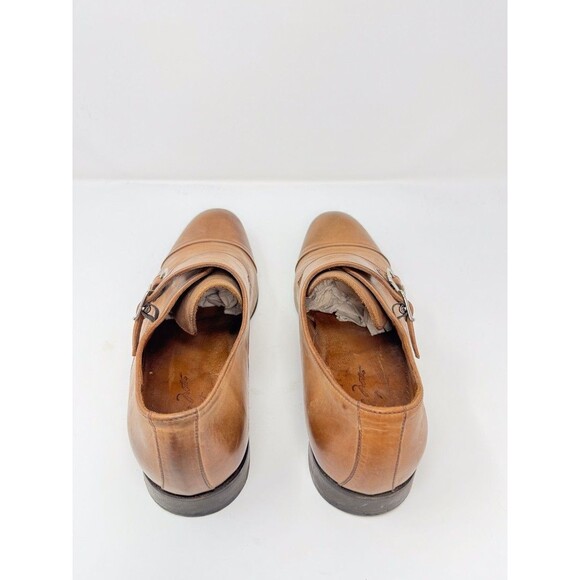 Massimo Matteo Mens Shoes Brown Leather Double Monk Strap Loafer Cap Toe US 12 M - Picture 6 of 12
